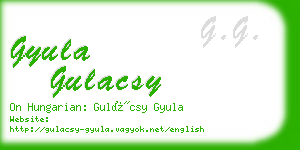 gyula gulacsy business card